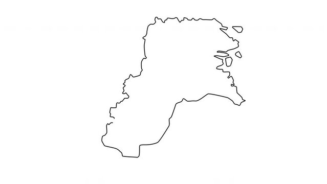 animated sketch map of North Kalimantan in Indonesia