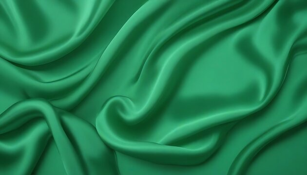 Wavy green satin texture background