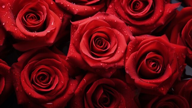 Beautiful red rose flowers nature background image