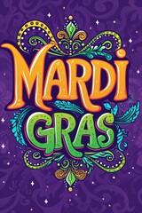 Fototapeta premium Festive Background with Mardi Gras Carnival Theme for Greetings and Banners