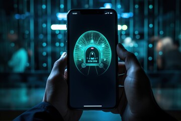 Cyber security and Security password login online concept Hands typing and entering username and password of social media, log in with smartphone to an online bank , data protection, Generative Ai