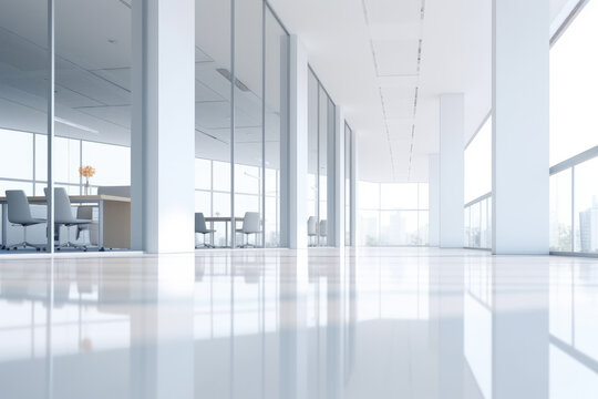 White clean glass working office interior image background