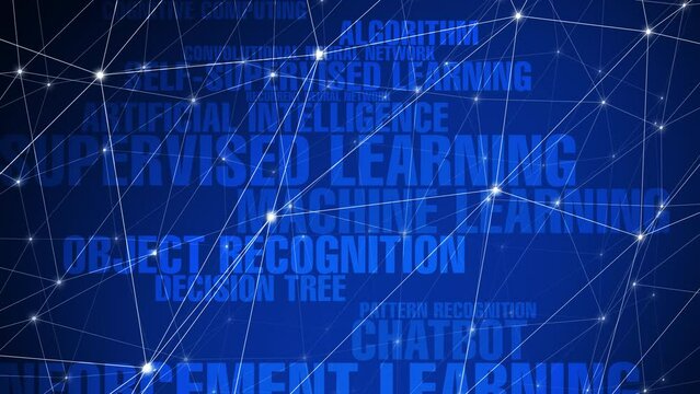 Chatbot and connected lines exploring world of ai, machine learning, and technology for natural language processing and cognitive computing with neural networks and data science