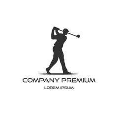 People golfing logo vector on white background