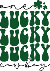 One Lucky Cowboy St. Patrick's Day Retro T-shirt