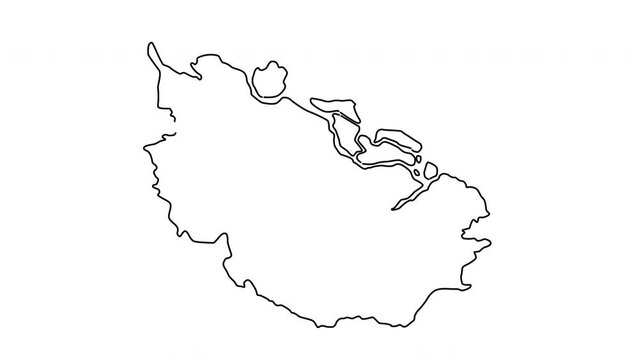 animated sketch map of Riau province in Indonesia