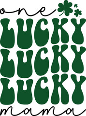 One Lucky Mama St. Patrick's Day Retro T-shirt