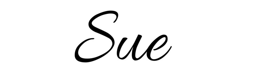 Sue- black color - female name - ideal for websites, emails, presentations, greetings, banners, cards, books, t-shirt, sweatshirt, prints, cricut, silhouette,