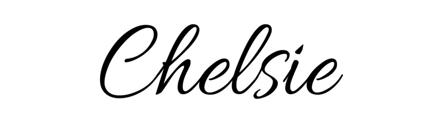 Chelsie- black color - female name - ideal for websites, emails, presentations, greetings, banners, cards, books, t-shirt, sweatshirt, prints, cricut, silhouette,