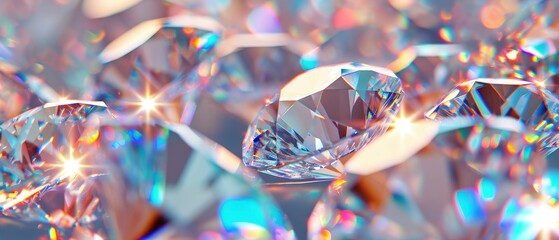 Dazzling Brilliance. Close-Up of a Beautiful and Shiny Diamond Crystal, Illuminating its Exquisite Brilliance in a Captivating Background.