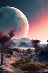 The fantastic landscape of space. AI Generated