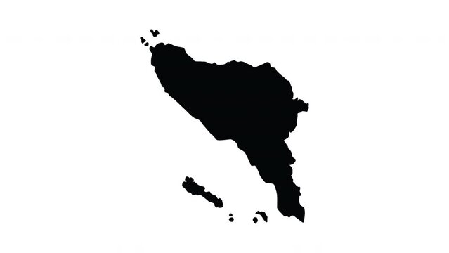 Animation forms a map of Aceh in Indonesia