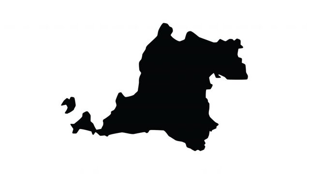 Animation forms a map of Banten in Indonesia
