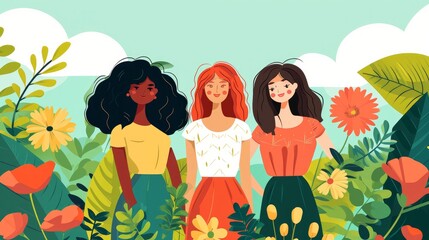 8 March Women's Day Background Illustration Vector. Flat illustration of women's day    