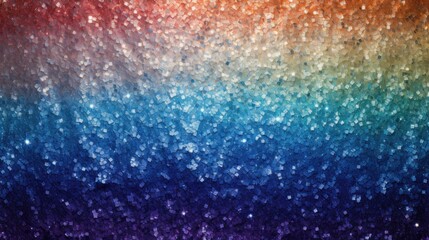 Bright abstract holographic background of red, blue, orange, pink colors in the form of waves. The shiny texture of the sequins. Festive background. A greeting card.