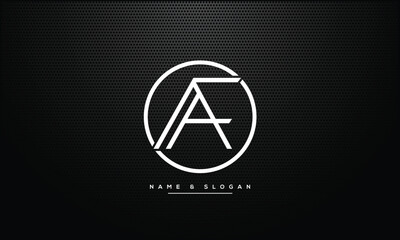 Alphabet Letters AF or FA Logo Monogram