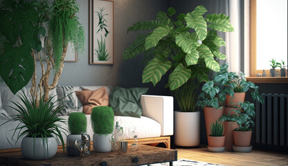 Modern house room decor plants interior design image