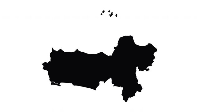 Animation forms a map of Central Java province in Indonesia
