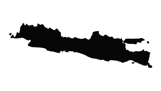 Animation forms a map of Java Island in Indonesia