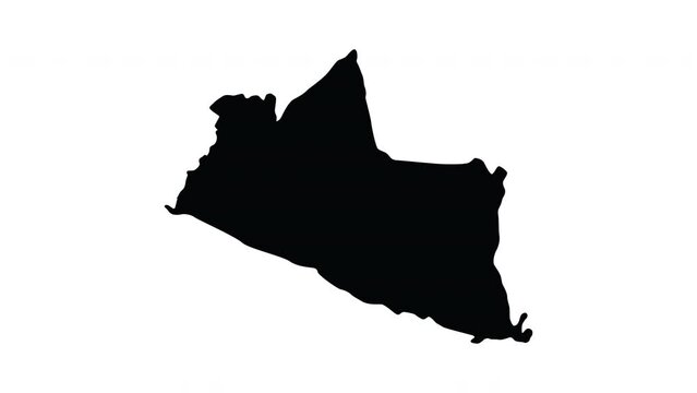 Animation forms a map of Yogyakarta in Indonesia