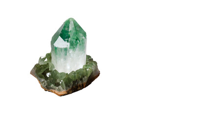 Emerald gemstone isolated on transparent background.