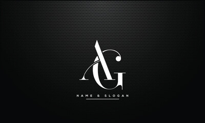 AG or GA Alphabet letters icon logo monogram - obrazy, fototapety, plakaty