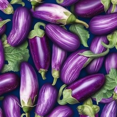 Close-Up Eggplants Background. Fresh Vegetable Harvest