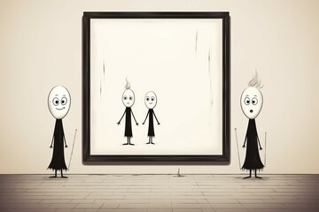 Obraz premium Mischievous talking mirrors, offering witty commentary and humorous reflections - Generative AI