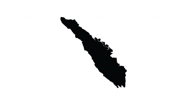 Animation forms a map of the island of Sumatra in Indonesia