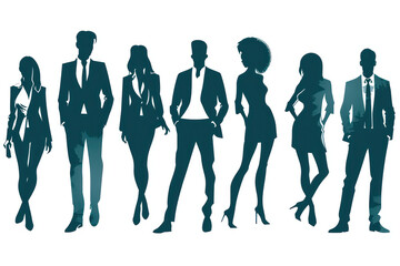 business cartoons silhouettes