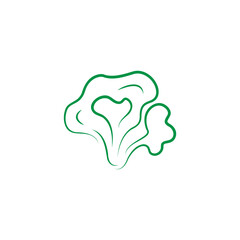 Simple abstract fruit and vegetable logo outline stroke unique