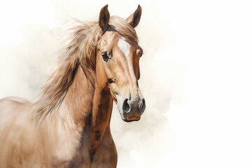 Obraz na płótnie Canvas A painting of a horse on white background