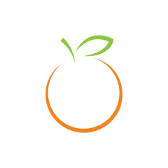Simple abstact orange fruit logo outline stroke unique