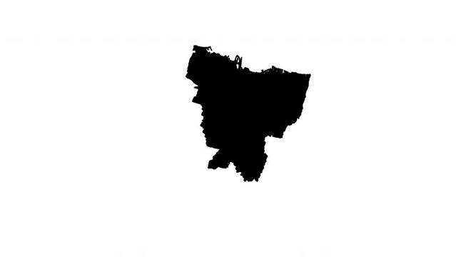 animated video of a map of the city of Jakarta in Indonesia