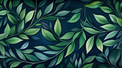 seamless background picture with leaf pattern, leaves, trees, tree branches