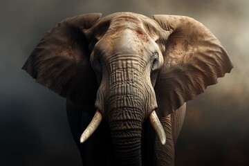 
An elephant portrait - obrazy, fototapety, plakaty