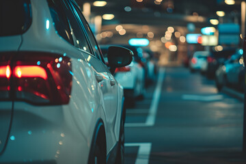 Obraz premium Parked Vehicle and Sustainable Mobility - Generative AI