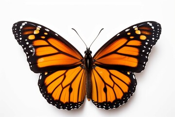 Fototapeta na wymiar Beautiful monarch butterfly isolated on a white background photography