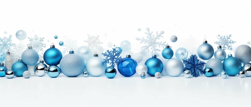 Blue christmas holidays decoration on a white background photography