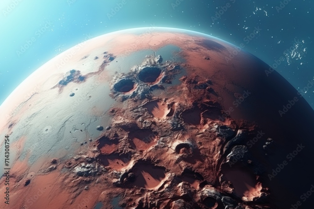 Canvas Prints isolated rocky planet in cosmic landscape: mars.