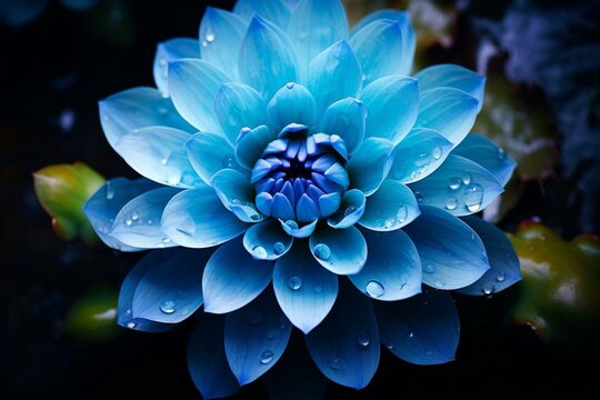 A flower with blue petals called the blue lotus. Generative AI
