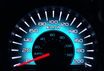 speedometer on black background