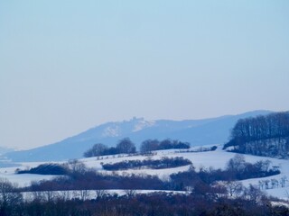auf dem Weg zum Ochsenkopf bei Hamma, Blick zum Kyffhäuser Gebirge