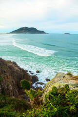 beach and rocks Santinho Florianopolis Brazil