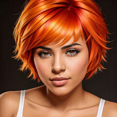 Fototapeta premium portrait of a woman with colored hair 