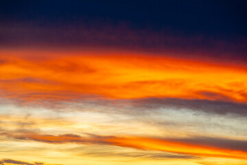 Naklejka na ściany i meble Idyllic multicolored sky at dawn in a panoramic setting