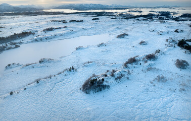 The peatland in Gule-/Stavikmyrane nature reserve in winter ( More og Romsdal, Norway).