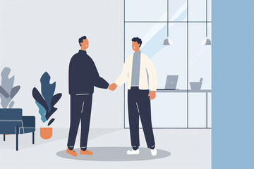 two men shaking palms while doing business