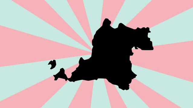 Animated map of Banten province in Indonesia with a rotating background