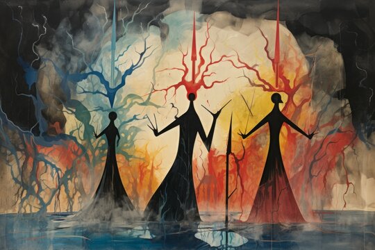 Ferocious thunderstorm giants, summoning lightning and thunder with their mighty presence - Generative AI